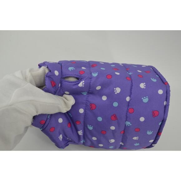 build a bear clothes Purple Dog Plush Vest with Pawprints white pink blue hole - Picture 2 of 9